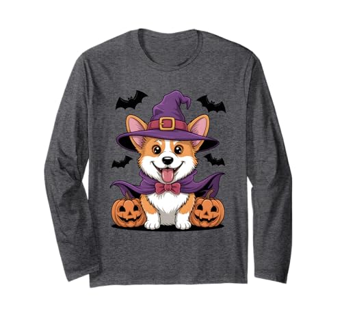 Halloween Kostüm Corgi Geschenke Outfit Damen Herren Kinder Langarmshirt von Lustige Halloween Kostüme Shirts