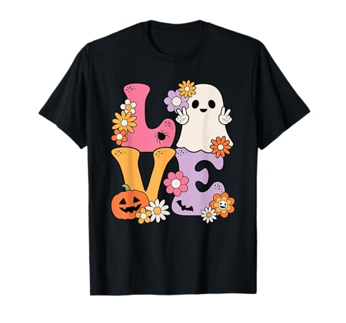 Halloween Love Geist Kürbis Halloween Kostüm Damen Kinder T-Shirt Halloween Love Geist Kürbis Halloween Kostüm Damen Kinder T-Shirt von Lustige Halloween Kostüme für Frauen & Mädchen