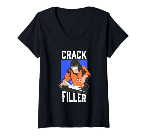 Damen Crack Filler Metallbau Schlosser Schweißer MAG Wig Lustig T-Shirt mit V-Ausschnitt Damen Crack Filler Metallbau Schlosser Schweißer MAG Wig Lustig T-Shirt mit V-Ausschnitt von Lustige Handwerk Schweißen Schlosserei Design