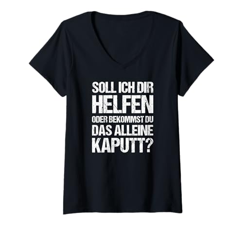 Damen Handwerker Soll ich helfen - Lustiges Sprüche T-Shirt mit V-Ausschnitt Damen Handwerker Soll ich helfen - Lustiges Sprüche T-Shirt mit V-Ausschnitt von Lustige Handwerker Geschenke Kleidung Männer