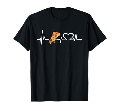 Love Pizza Damen Herzschlag Shirt, Pizzaliebhaber für Mädchen T-Shirt von Lustige Herzschlag pizza Geschenk Männer Frauen