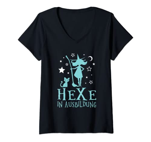 Damen Hexe In Ausbildung Hexerei Lustiges Hexen Spruch T-Shirt mit V-Ausschnitt Damen Hexe In Ausbildung Hexerei Lustiges Hexen Spruch T-Shirt mit V-Ausschnitt von Lustige Hexen Spruch Geschenke