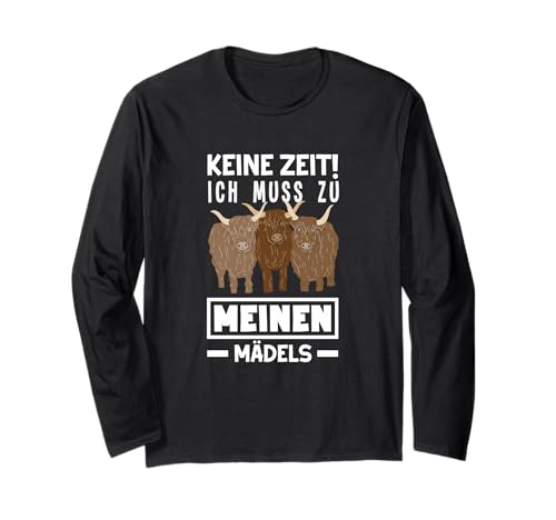 Keine Zeit Ich Muss Zu Meinen Mädels Rinder Langarmshirt Keine Zeit Ich Muss Zu Meinen Mädels Rinder Langarmshirt von Lustige Hochlandrindhalter Geschenke Geschenkideen