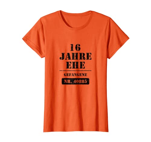 Damen 16 Jahre Ehe - Gefangene - verheiratet Hochzeitstag T-Shirt Damen 16 Jahre Ehe - Gefangene - verheiratet Hochzeitstag T-Shirt von Lustige Hochzeitstagsgeschenke