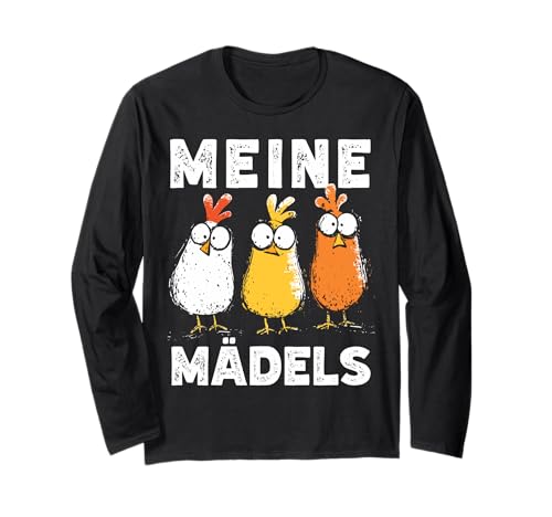 Lustige Hühner Meine Mädels Für Hühnerhalter Hühnerzüchter Langarmshirt von Lustige Hühner Spruch Bauernhof Humor