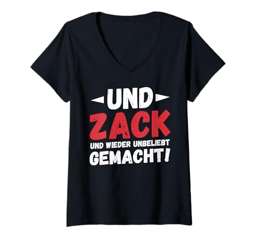 Damen Und zack und wieder unbeliebt gemacht lustig Humor Spruch T-Shirt mit V-Ausschnitt Damen Und zack und wieder unbeliebt gemacht lustig Humor Spruch T-Shirt mit V-Ausschnitt von Lustige Humor Ironie Sarkasmus Sprüche Geschenke