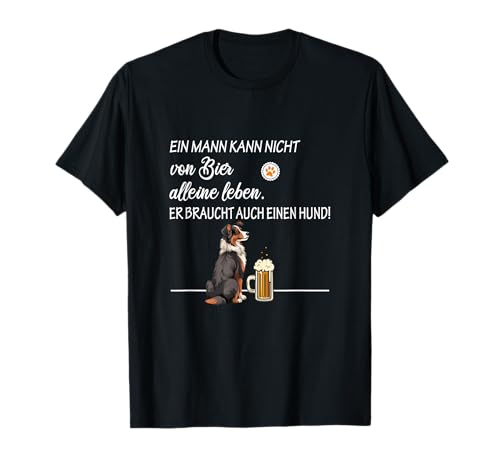 Hunde und Bier alles für Männer braucht Australien Shepherd T-Shirt von Lustige Hunde Spruch Designs