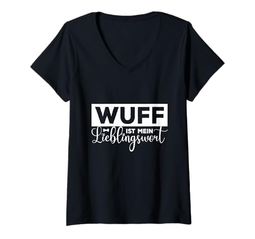 Damen Hund Dog Hundeliebhaber Hunde Mama Gassi gehen Hunde T-Shirt mit V-Ausschnitt von Lustige Hunde Sprüche Geschenk für Hundebesitzer