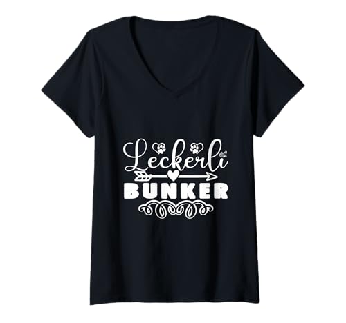 Damen Hund Hundeliebhaber Hunde Mama Gassi gehen Hunde T-Shirt mit V-Ausschnitt von Lustige Hunde Sprüche Geschenk für Hundebesitzer