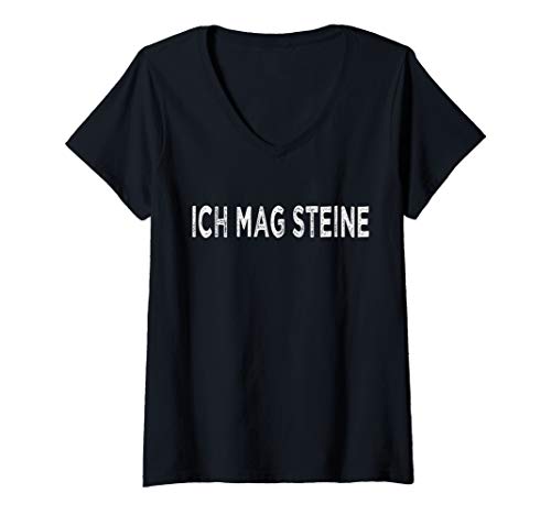 Damen ich mag steine t shirt Lustiger Spruch Sakasmus Steine T-Shirt mit V-Ausschnitt Damen ich mag steine t shirt Lustiger Spruch Sakasmus Steine T-Shirt mit V-Ausschnitt von Lustige Ich mag Steine designs
