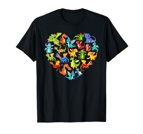 Drachenliebhaber Herz für Frauen Mädchen Kinder Drache T-Shirt Drachenliebhaber Herz für Frauen Mädchen Kinder Drache T-Shirt von Lustige Idee für Drachenliebhaber