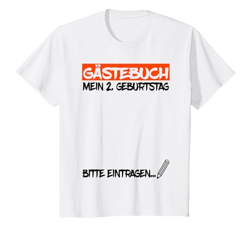 Kinder 2 Jahre Geburtstag Gästebuch Unterschreiben Kindergeburtstag T-Shirt Kinder 2 Jahre Geburtstag Gästebuch Unterschreiben Kindergeburtstag T-Shirt von Lustige Idee zum 2. Geburtstag Kinder Gästeliste