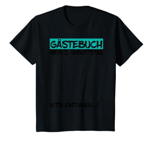 Kinder 2 Jahre Geburtstag Gästebuch Unterschreiben Kindergeburtstag T-Shirt Kinder 2 Jahre Geburtstag Gästebuch Unterschreiben Kindergeburtstag T-Shirt von Lustige Idee zum 2. Geburtstag Kinder Gästeliste