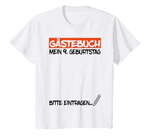 Kinder 9 Jahre Geburtstag Gästebuch Unterschreiben Kindergeburtstag T-Shirt Kinder 9 Jahre Geburtstag Gästebuch Unterschreiben Kindergeburtstag T-Shirt von Lustige Idee zum 9. Geburtstag Kinder Gästeliste