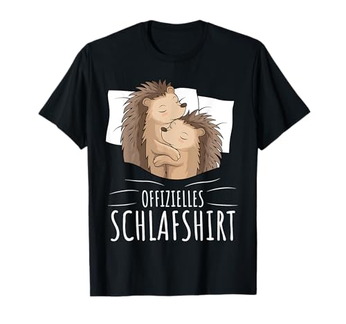 Lustige Igel Liebhaber Geschenk Offizielles Schlafshirt Igel T-Shirt für Männer, Frauen & Tierliebhaber, Schwarz, S von Lustige Igel Liebhaber Geschenk