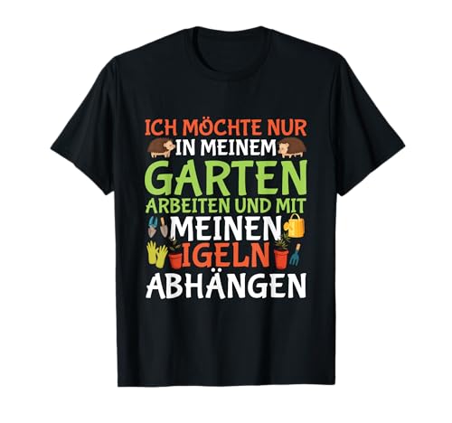 Lustige Igel Und Garten Sprüche Kleidung Damen Hobbygärtner Igel T-Shirt Schwarz Klein EU 39 Cartoon Halbarm Pullover Herbst 1 Count 0 Pockets Stretchable Hobbygärtner Männer von Lustige Igel Und Garten Sprüche Kleidung