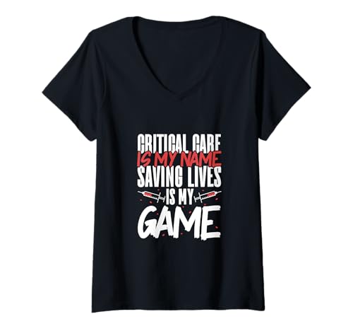 Damen Critical Care - Leben retten T-Shirt mit V-Ausschnitt Damen Critical Care - Leben retten T-Shirt mit V-Ausschnitt von Lustige Intensivpflege Sprüche Designs