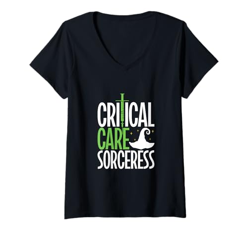 Damen Critical Care - Magische Pflegekraft T-Shirt mit V-Ausschnitt Damen Critical Care - Magische Pflegekraft T-Shirt mit V-Ausschnitt von Lustige Intensivpflege Sprüche Designs