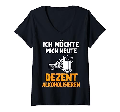 Dezent Alkohol Saufen Männer Party Saufspruch Bier T-Shirt mit V-Ausschnitt Dezent Alkohol Saufen Männer Party Saufspruch Bier T-Shirt mit V-Ausschnitt von Lustige JGA Saufsprüche Geschenke Saufen
