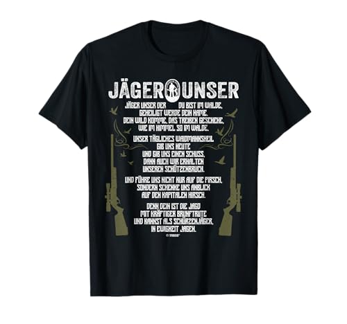 Lustige Jäger Bekleidung Jagdkleidung für Jäger Jäger Unser Jägerunser Lustiges Jagd Geschenk T-Shirt für Herren, Schwarz, S, Kurzarm, Klassisch, Pull-On, Baumwolle 50%, Polyester 50% Lustige Jäger Bekleidung Jagdkleidung für Jäger Jäger Unser Jägerunser Lustiges Jagd Geschenk T-Shirt für Herren, Schwarz, S, Kurzarm, Klassisch, Pull-On, Baumwolle 50%, Polyester 50% von Lustige Jäger Bekleidung Jagdkleidung für Jäger