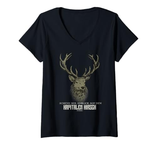 Damen Anblick auf Kapitaler Hirsch für die Jagd Jäger T-Shirt mit V-Ausschnitt Damen Anblick auf Kapitaler Hirsch für die Jagd Jäger T-Shirt mit V-Ausschnitt von Lustige Jäger T-Shirts und Jagdbekleidung
