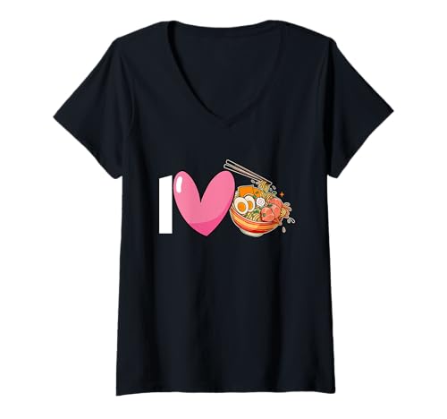 Damen Ramen Nudeln Asiatisches Essen Ramen T-Shirt mit V-Ausschnitt Damen Ramen Nudeln Asiatisches Essen Ramen T-Shirt mit V-Ausschnitt von Lustige Japanische Nudeln Ramen Kleidung & Designs