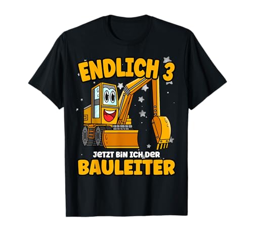 Lustige Jungen Bagger Designs Bauleiter Vater - Endlich 3 - jetzt bin ich der Bauleiter - Schwarz - Klein - EU - Crew-Ausschnitt - Kurzarm - Klassisch - Cartoon - Kinder - Jungen - T-Shirt Lustige Jungen Bagger Designs Bauleiter Vater - Endlich 3 - jetzt bin ich der Bauleiter - Schwarz - Klein - EU - Crew-Ausschnitt - Kurzarm - Klassisch - Cartoon - Kinder - Jungen - T-Shirt von Lustige Jungen Bagger Designs Bauleiter Vater