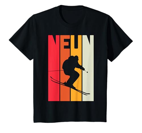 9. Geburtstag Jungen Retro Ski Skifahrer Fan 9 Jahre alt T-Shirt 9. Geburtstag Jungen Retro Ski Skifahrer Fan 9 Jahre alt T-Shirt von Lustige Jungen Geburtstag Ski Wintersport Motive