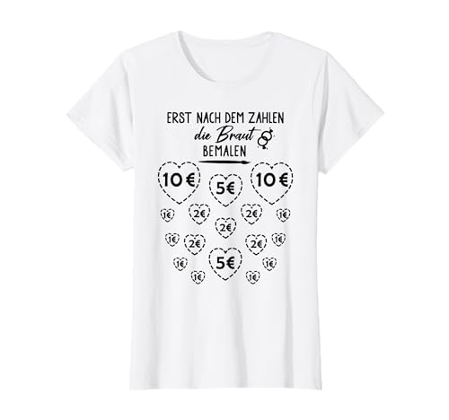 Damen JGA Junggesellinnenabschied Braut anmalen Herz Team Gruppen T-Shirt Damen JGA Junggesellinnenabschied Braut anmalen Herz Team Gruppen T-Shirt von Lustige Junggesellinnen Spiele und Sprüche Designs