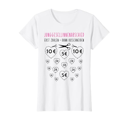 Damen JGA Junggesellinnenabschied Herzen Ausschneiden Team Gruppen T-Shirt Damen JGA Junggesellinnenabschied Herzen Ausschneiden Team Gruppen T-Shirt von Lustige Junggesellinnen Spiele und Sprüche Designs