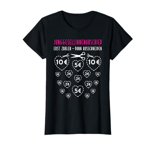 Damen JGA Junggesellinnenabschied Herzen Ausschneiden Team Gruppen T-Shirt Damen JGA Junggesellinnenabschied Herzen Ausschneiden Team Gruppen T-Shirt von Lustige Junggesellinnen Spiele und Sprüche Designs