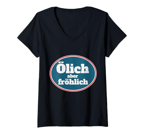 Damen Ölich Aber fröhlich Lustiger Werkstatt Spruch KFZ Mechaniker T-Shirt mit V-Ausschnitt Damen Ölich Aber fröhlich Lustiger Werkstatt Spruch KFZ Mechaniker T-Shirt mit V-Ausschnitt von Lustige KFZ-Werkstatt Sprüche Mechaniker Schrauber