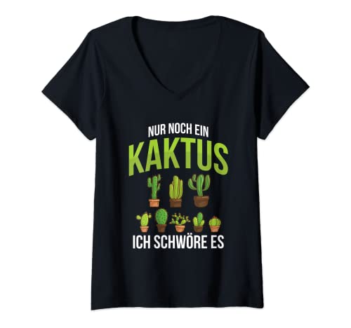 Damen Nur Noch Ein Kaktus Kakteen Pflanzen Kaktusliebhaber T-Shirt mit V-Ausschnitt Damen Nur Noch Ein Kaktus Kakteen Pflanzen Kaktusliebhaber T-Shirt mit V-Ausschnitt von Lustige Kakteen & Kaktus Spruch Geschenke