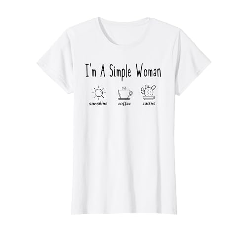 Kaktus Sprüche I'm A Simple Woman Sonne Kaffee Kakteen T-Shirt Kaktus Sprüche I'm A Simple Woman Sonne Kaffee Kakteen T-Shirt von Lustige Kaktus Hobby Kakteen Gärtner Outfits