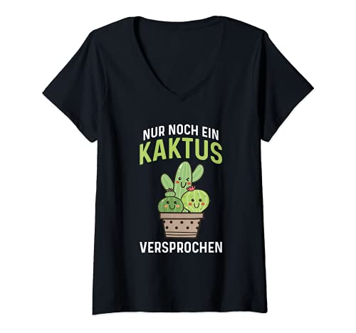 Damen Nur Noch Ein Kaktus Kakteen Kaktussammler Kaktusliebhaber T-Shirt mit V-Ausschnitt Damen Nur Noch Ein Kaktus Kakteen Kaktussammler Kaktusliebhaber T-Shirt mit V-Ausschnitt von Lustige Kaktus Spruch Geschenke Für Kaktusfans