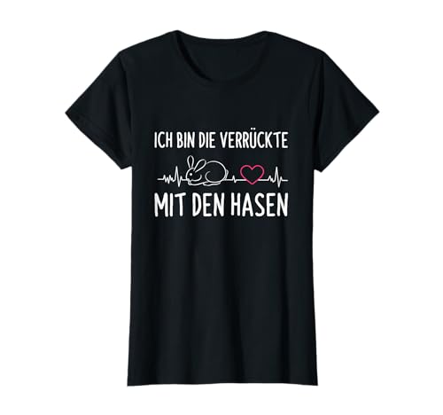 Lustige Kaninchen & Hasen Sprüche Kleidung Damen T-Shirt Ich Bin Die Verrückte Mit Den Hasen Hasenmama Kaninchen Schwarz XS U-Ausschnitt Kurzarm T-Shirt Lustige Kaninchen & Hasen Sprüche Kleidung Damen T-Shirt Ich Bin Die Verrückte Mit Den Hasen Hasenmama Kaninchen Schwarz XS U-Ausschnitt Kurzarm T-Shirt von Lustige Kaninchen & Hasen Sprüche Kleidung