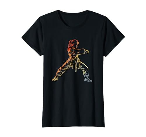 Karate Mädchen Line Art Karatesportler Karateschule T-Shirt Karate Mädchen Line Art Karatesportler Karateschule T-Shirt von Lustige Karateka T-Shirts für Mädchen
