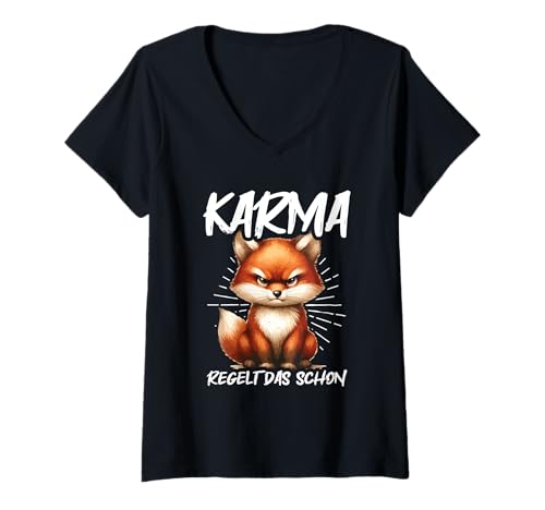 Damen Karma Regelt Das Schon Schnecke Schicksal Statement T-Shirt mit V-Ausschnitt Damen Karma Regelt Das Schon Schnecke Schicksal Statement T-Shirt mit V-Ausschnitt von Lustige Karma Sprüche Kleidung