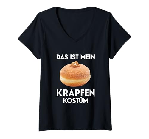 Damen Donut Kostüm Fasching Fun Kostüm Ersatz T-Shirt mit V-Ausschnitt Damen Donut Kostüm Fasching Fun Kostüm Ersatz T-Shirt mit V-Ausschnitt von Lustige Karneval Kostüme & Fasching Shirts