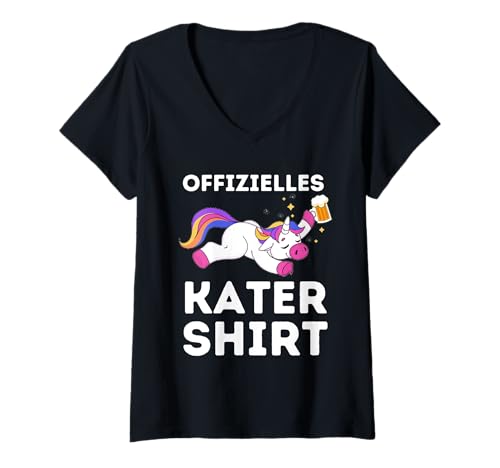 Damen Kater Offizielles Hangover Shirt Alcoholic Alcohol Party T-Shirt mit V-Ausschnitt von Lustige Kater Hangover Designs