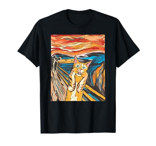 Der Schrei Bild Munch Katzen Mäuse Parodie Herren Damen Miau T-Shirt Der Schrei Bild Munch Katzen Mäuse Parodie Herren Damen Miau T-Shirt von Lustige Katzen Motive für Damen & Herren