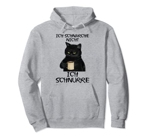 Damen Katze ich schnarche nicht ich schnurre Schlafshirt Dam Pullover Hoodie von Lustige Katzen Pyjama Frauen Nachthemd Katzenmotiv