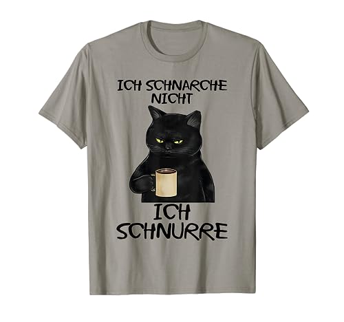 Damen Katze ich schnarche nicht ich schnurre Schlafshirt Dam T-Shirt von Lustige Katzen Pyjama Frauen Nachthemd Katzenmotiv