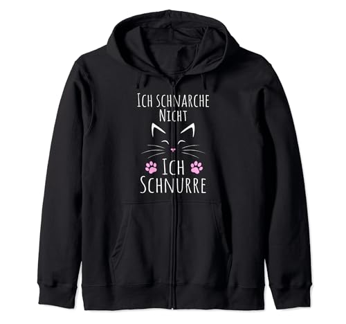 Katze ich schnarche nicht ich schnurre Schlafshirt Damen Kapuzenjacke von Lustige Katzen Pyjama Frauen Xmas Katzenmotiv