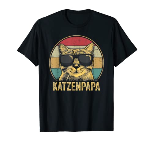 Herren Retro Vintage Katzenpapa Coole Katze Sonnenbrille Vatertag T-Shirt Herren Retro Vintage Katzenpapa Coole Katze Sonnenbrille Vatertag T-Shirt von Lustige Katzen Spruch Geschenke Katzenpapa