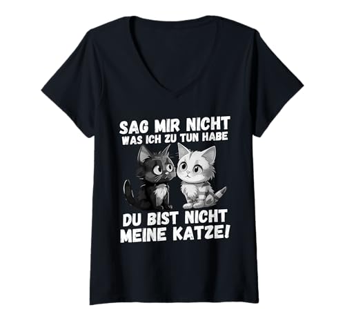 Damen Sag Mir Nicht was ich zu tun Habe du bist Nicht Meine Katze T-Shirt mit V-Ausschnitt Damen Sag Mir Nicht was ich zu tun Habe du bist Nicht Meine Katze T-Shirt mit V-Ausschnitt von Lustige Katzen Sprüche & Katzenliebhaber Geschenke