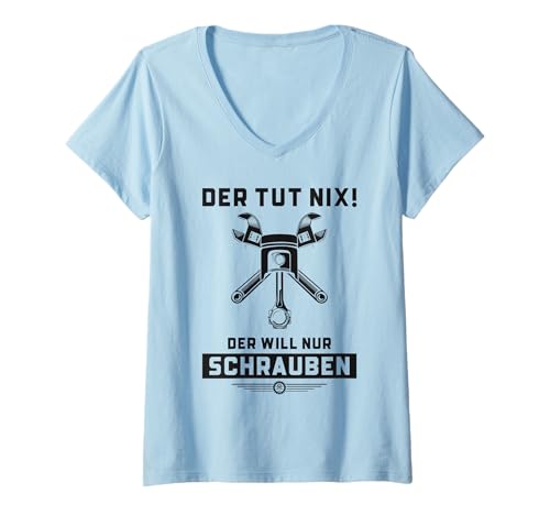 Damen Kfz Mechaniker Werkstatt Mechatroniker T-Shirt mit V-Ausschnitt Damen Kfz Mechaniker Werkstatt Mechatroniker T-Shirt mit V-Ausschnitt von Lustige Kfz Mechaniker Outfits & Geschenke