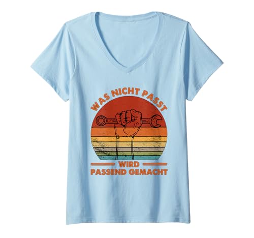 Damen Kfz Mechaniker Werkstatt Tuning Sprüche Werkzeug T-Shirt mit V-Ausschnitt Damen Kfz Mechaniker Werkstatt Tuning Sprüche Werkzeug T-Shirt mit V-Ausschnitt von Lustige Kfz Mechaniker Outfits & Geschenke