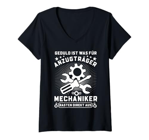 Damen Mechaniker Kfz Auto Schrauber Handwerker Tuning T-Shirt mit V-Ausschnitt Damen Mechaniker Kfz Auto Schrauber Handwerker Tuning T-Shirt mit V-Ausschnitt von Lustige Kfz Mechaniker Outfits & Geschenke