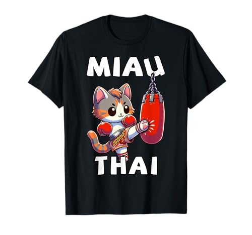 Muay Thai Thaiboxen | Miau Thai | Katze & Kinder Muay Thai T-Shirt von Lustige Kickboxen Geschenke Thaiboxer & Kickboxer